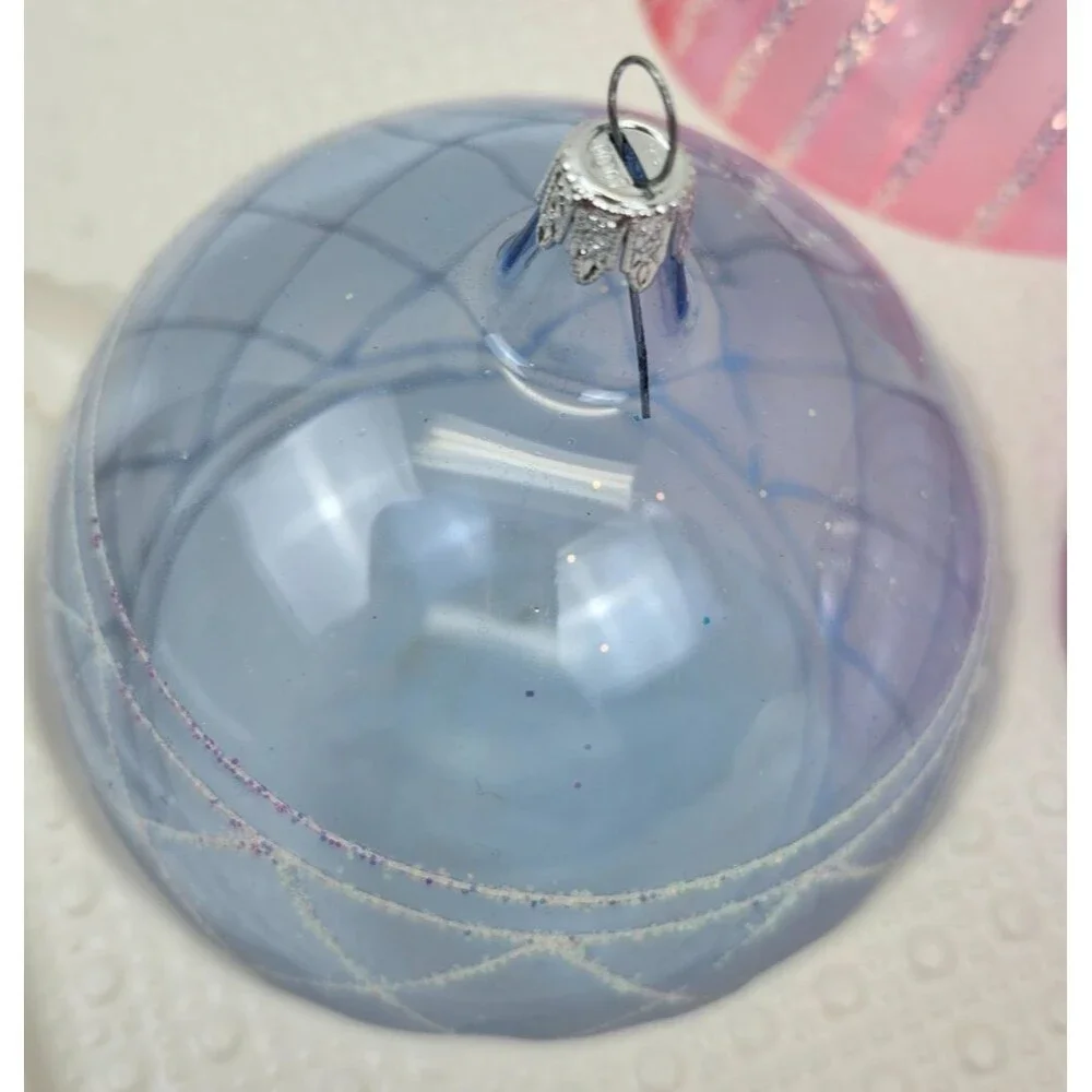 Kurt Adler Kringle Glass Christmas Tree Ornaments in Box Made in Columbia